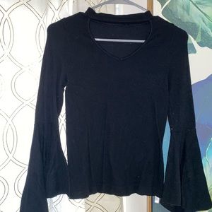 Black Flare Sleeve Sweater